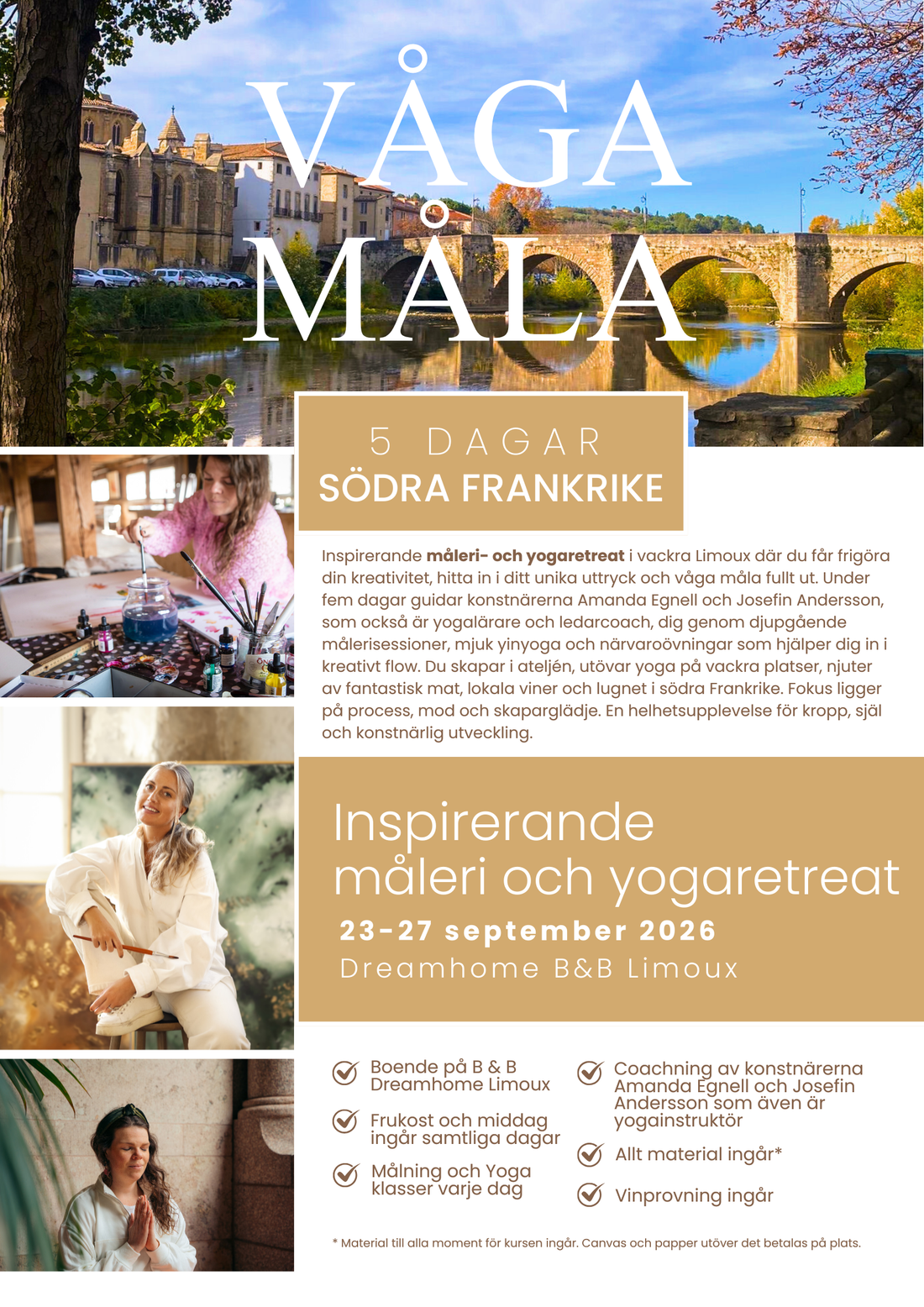 Inspirerande måleri och yogaretreat i Frankrike