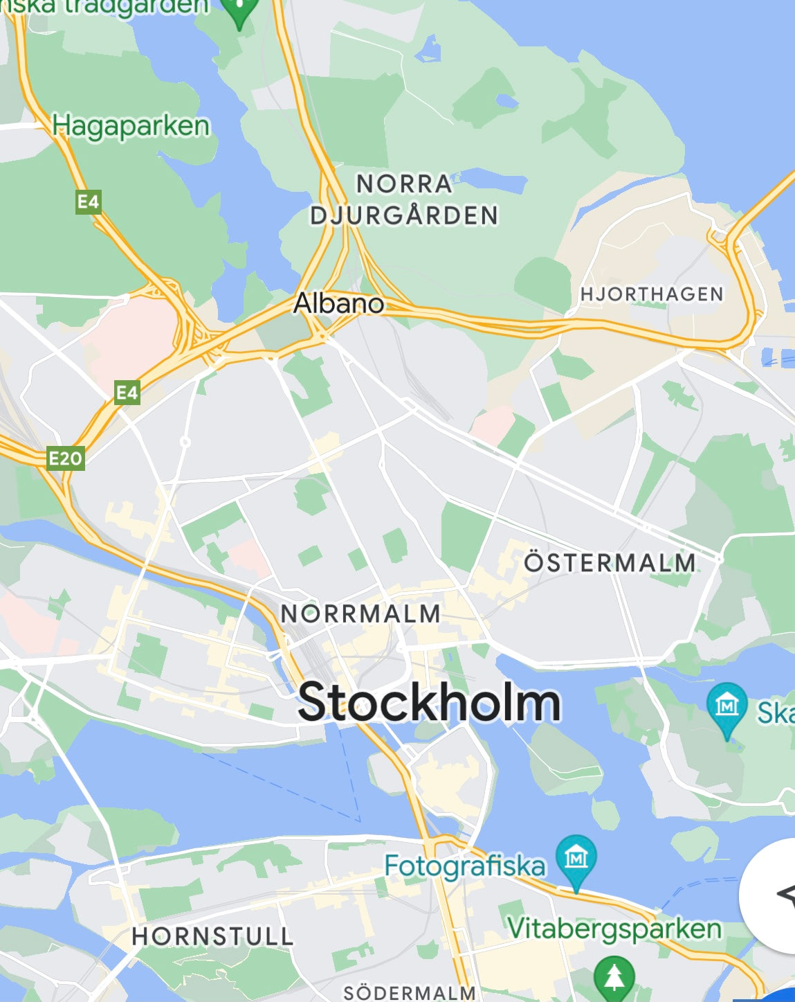 Bird's eye view of Stockholm